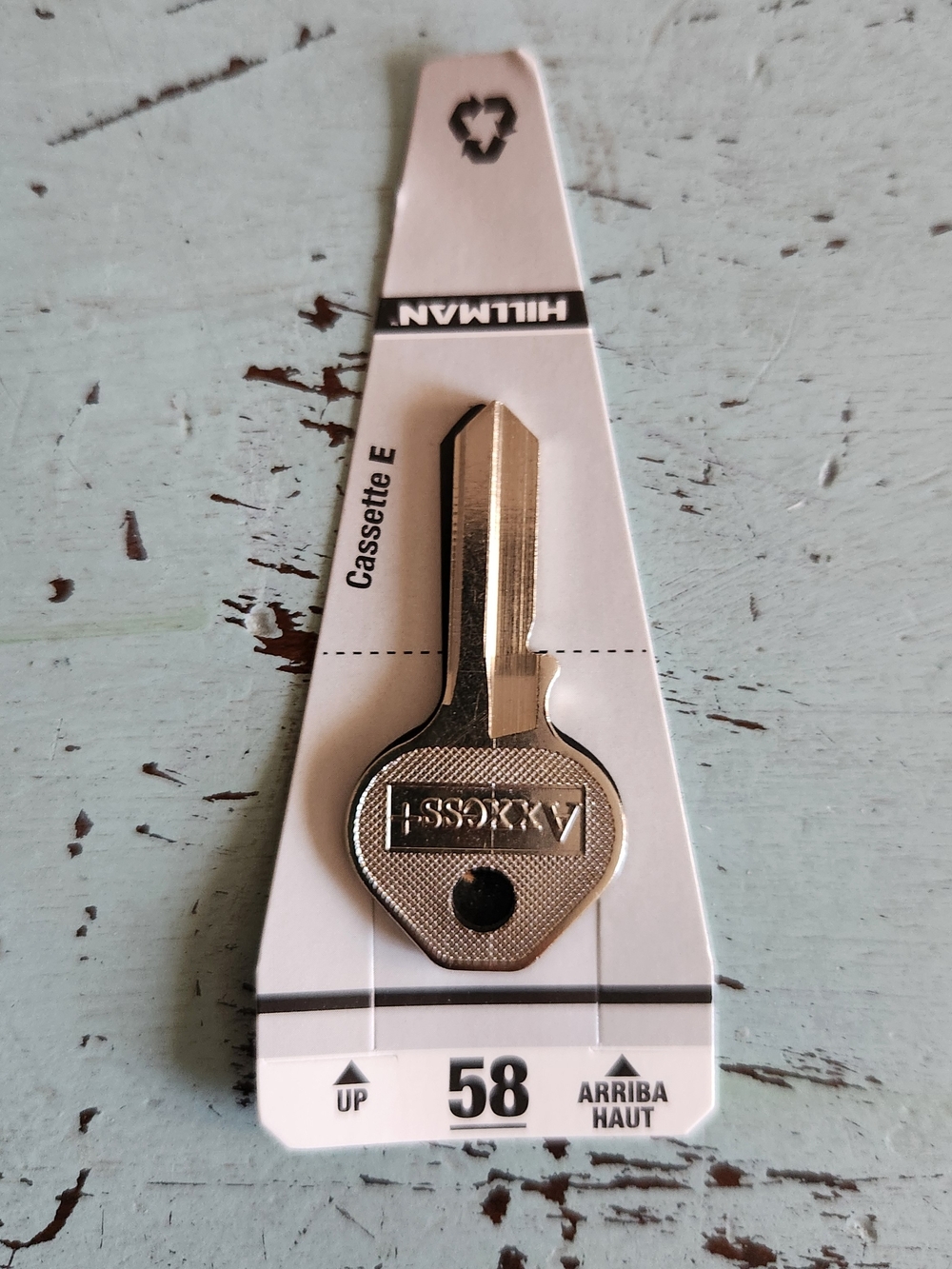 (25) Hillman Cassette E Key Blank 58